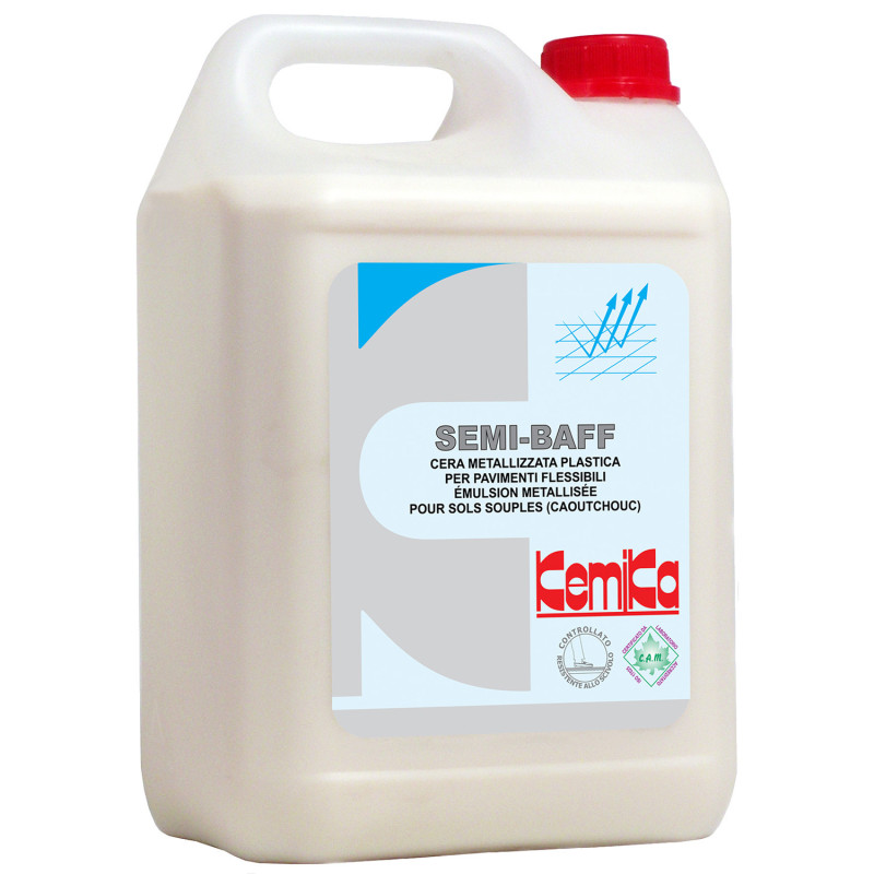 Kemika semi baff emulsion metallisee autolustrante pour sols souples (caoutchouc) 5l_1