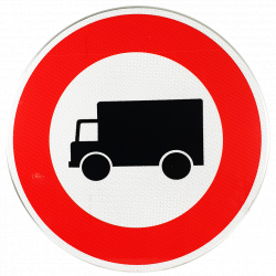 Panneau d'interdiction B8 - Accès interdit aux véhicules de transport de marchandises - WP Signalisation_1