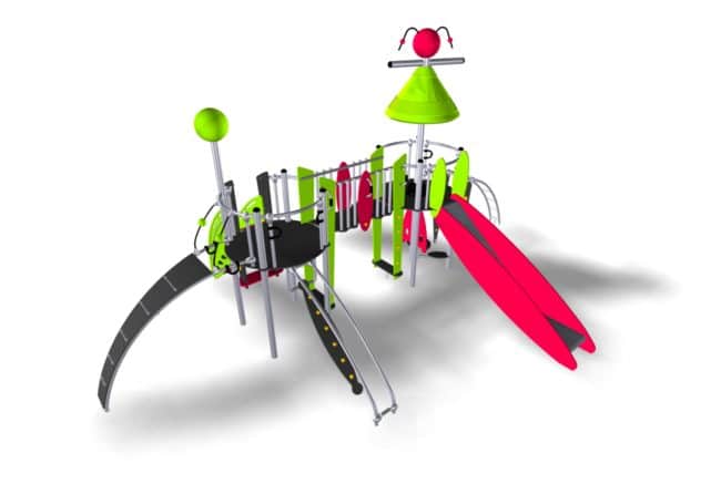 Structure multi-activités métallique Etnik Melilla - LD1EK0150 - Ludoparc - 2 tours - pour enfants de 2 à 8 ans_1