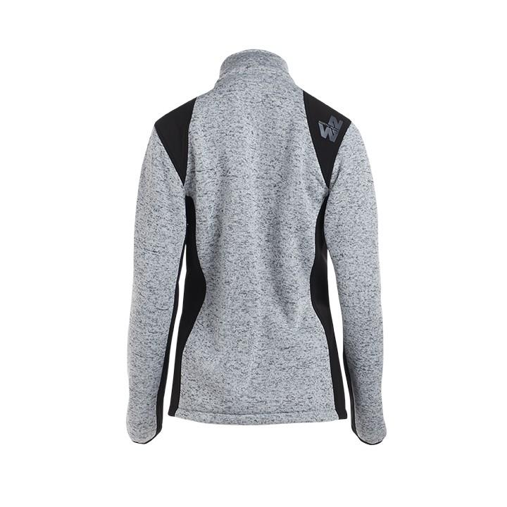 Veste de travail confort femme - M - Maille molletonnée chinée 100% gris clair - Renforts Softshell_1