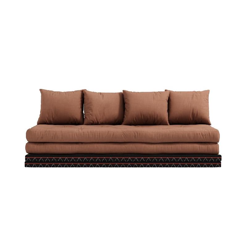 Banquette futon tatami Chico - Brun argile - Couchage 140 x 200 cm ou 2 x 70 x 200 cm - Karup_1