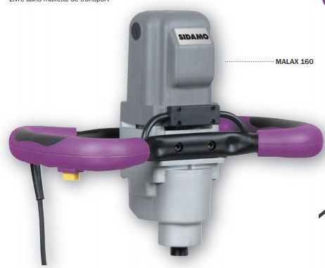 Malaxeur et mélangeur portatif Malax 160 - SIDAMO - 2 vitesses variables, moteur puissant 1,7 kW_1