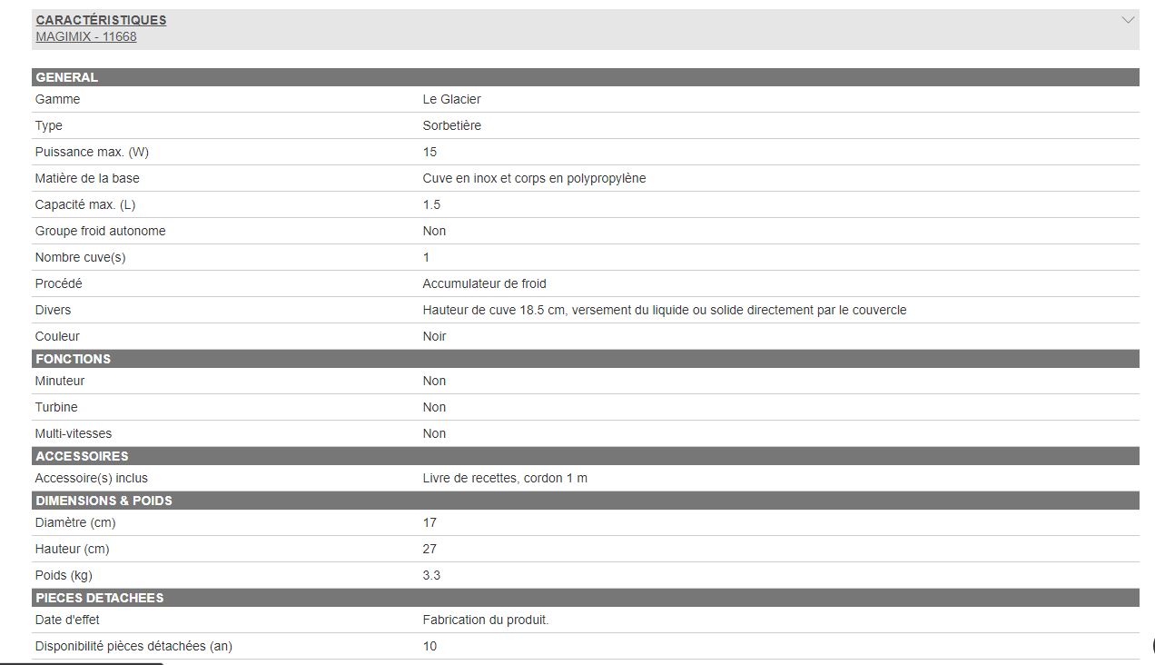 11668 - Sorbetière professionnelle - Magimix - Glacier 1,5L - Compacte avec cuve inox et double pale brevetée_1