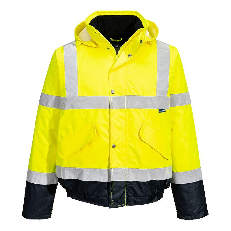 Blouson Aviateur 2-en-1 Manches Amovibles - Jaune/Marine / 4XL_1