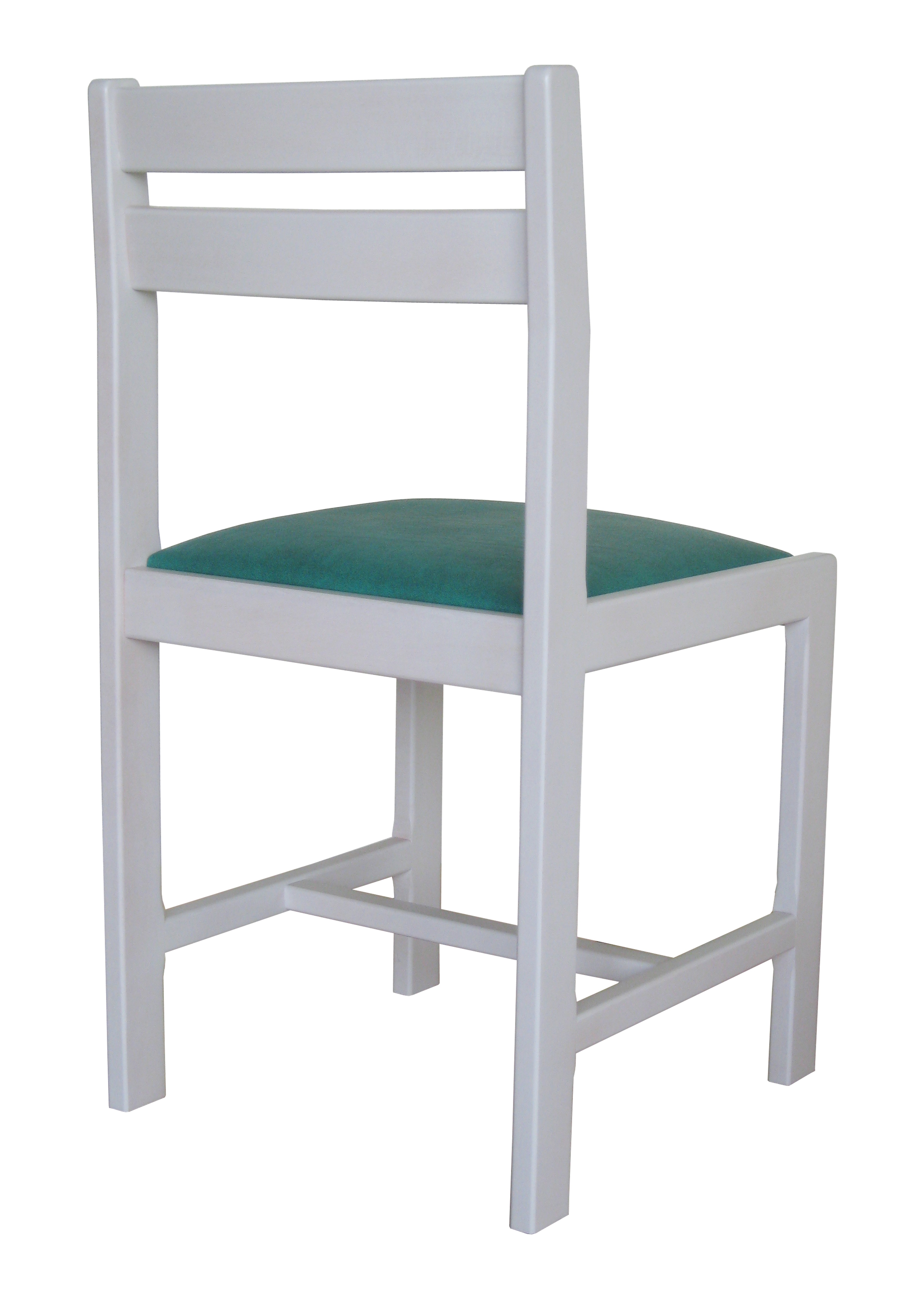 Lot de 2 chaises Aradis en hêtre massif - blanc et vert - fabrication française - assise mousse polyéther_1
