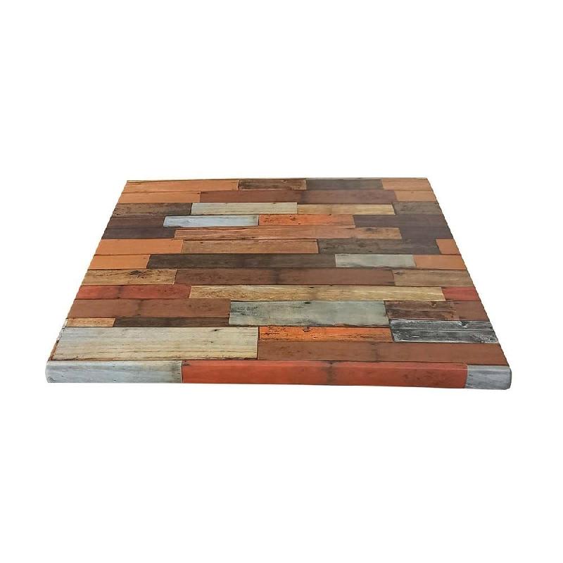 Plateau rectangle de table d'extérieur Werzalit  60x70cm décor Plancha rouge_1