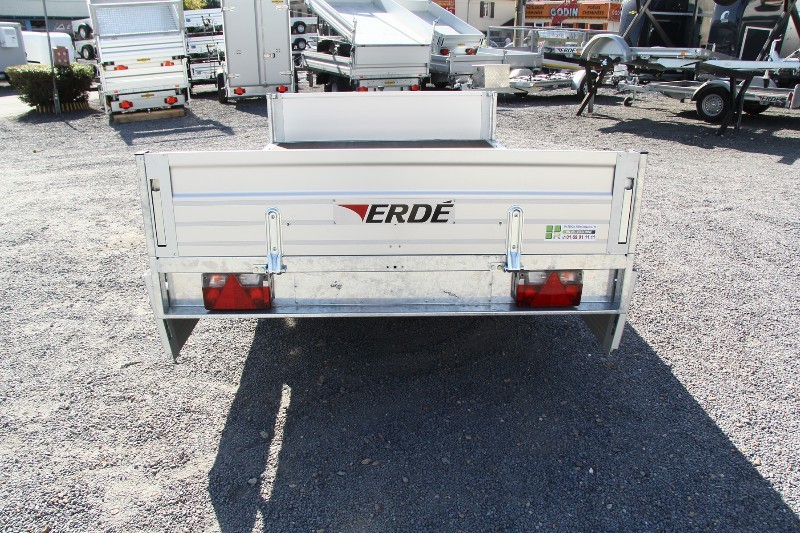 Remorque plateau avec frein - 4 anneaux d'ancrage - ERDE EXPERT XR260F - fabrication française pour usages professionnels_1