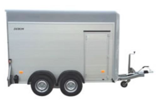 Remorque fourgon 4 polyester alu & multiplis - Mil Remorque - 1100 à 2000 kg - Double essieux freinés - Dimensions intérieures 320x167xH200 cm_1