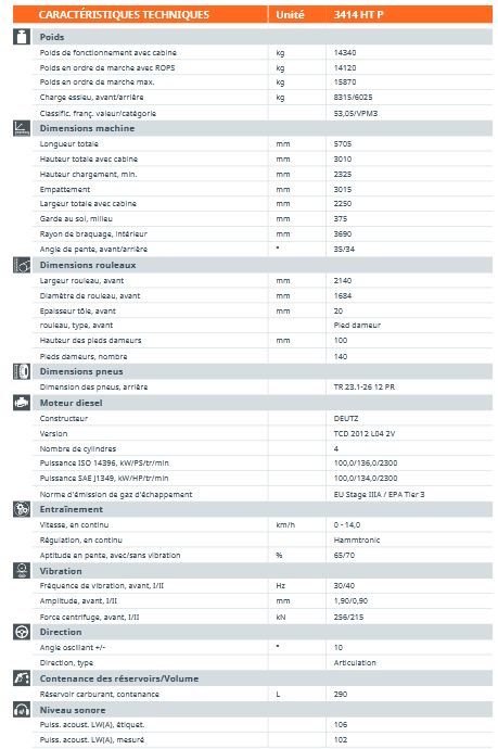 3414 HT P H180 compacteur monocylindre - Hamm - cylindre à pieds dameurs - poids 14 340 kg_1