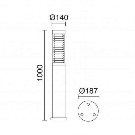 Borne extérieur maxima-plus ip55 - ik08 -g11 24w anthracite - hauteur 100 cm_1