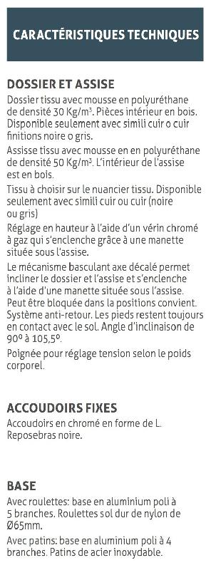 Fauteuil de direction Atos - Mobel Linea - cuir noir_2