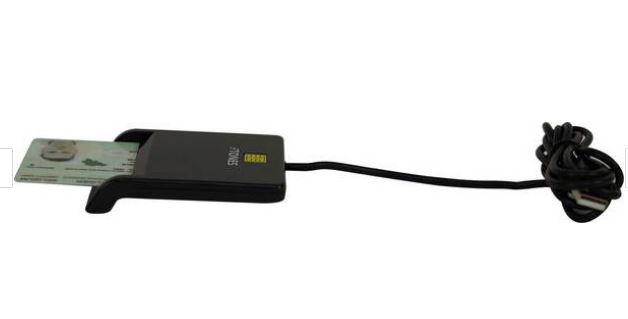 Lecteur carte d'identité USB - TONES - Noir avec indicateurs LED et carte à puce_1