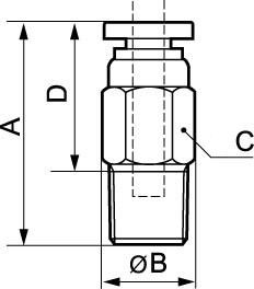 Raccord droit mâle conique - Prevost - 0 à 10 bar - RPD MR en polymère et laiton nickelé_1