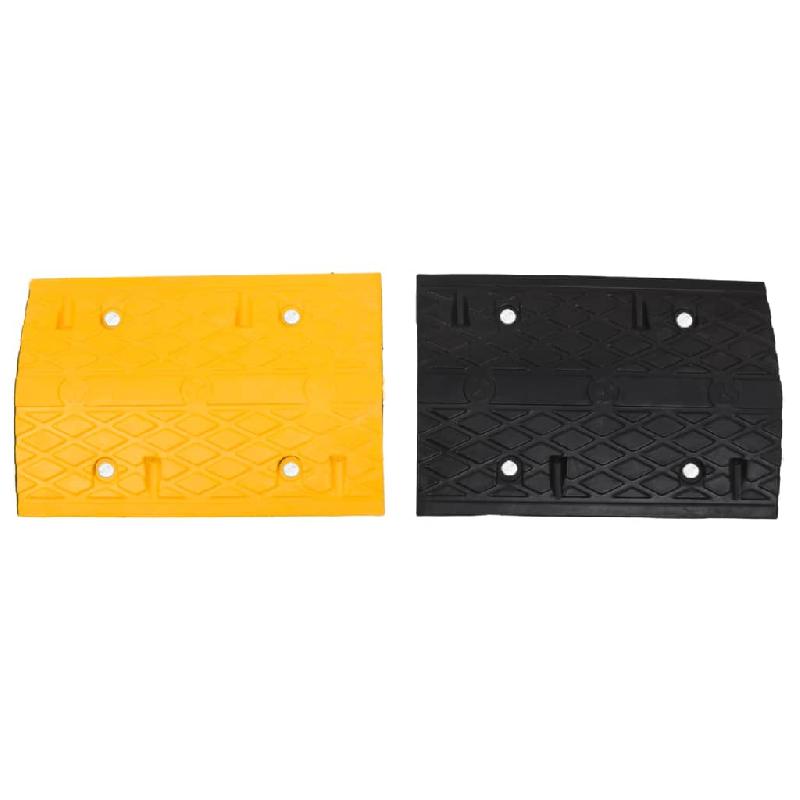 Vidaxl ralentisseurs 2 pcs jaune et noir 97x32,5x4 cm caoutchouc 3157042_1