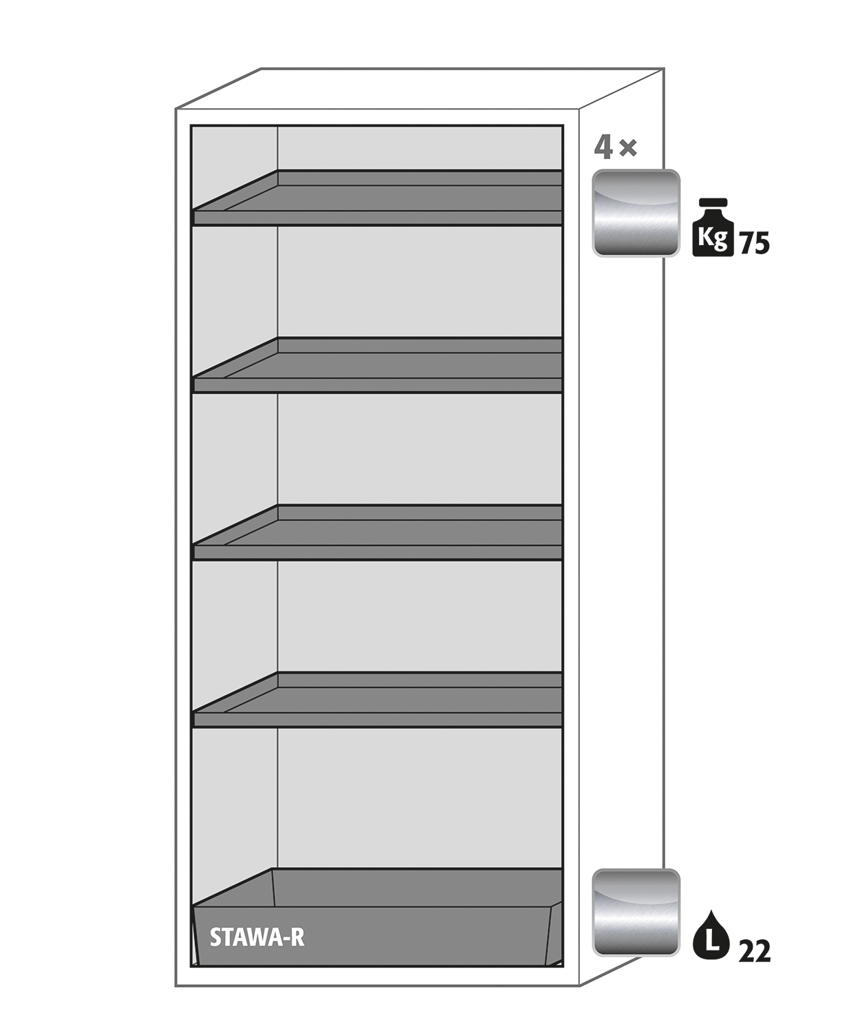 Armoire de sécurité anti-feu S-CLASSIC-90 - Modèle S90.196.090 - Réf 30204-002-30215 - Conforme NF EN 14470-1_1