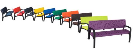 Banc public Maverick - Polyéthylène haute densité - 170 cm - Anti-UV - Anti-graffitis - Sans entretien_1