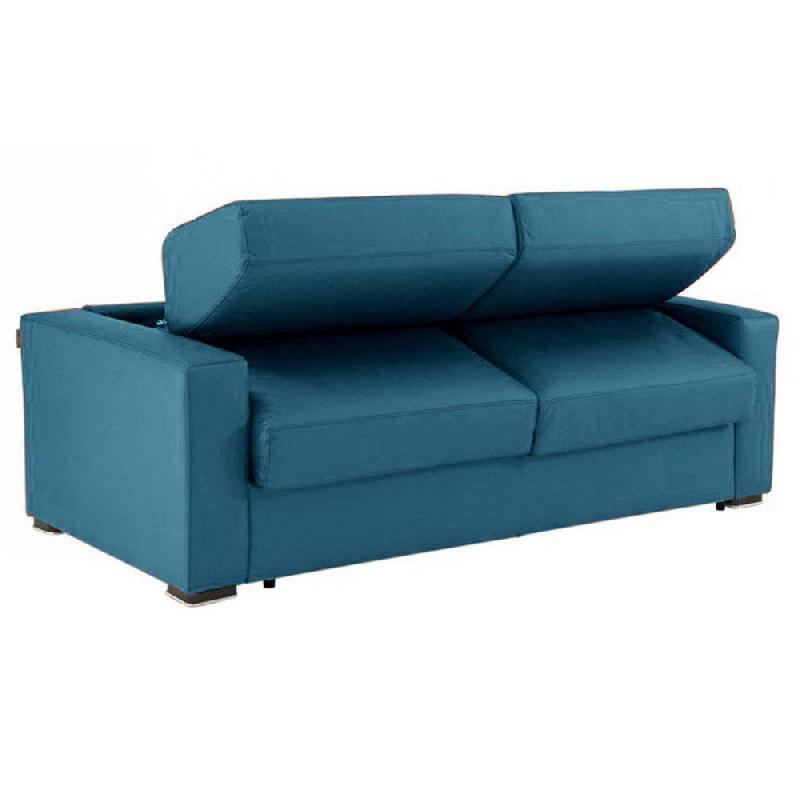 Canapé-lit convertible DREAMER 140cm - système ouverture express - matelas 16cm - tweed bleu azur_1