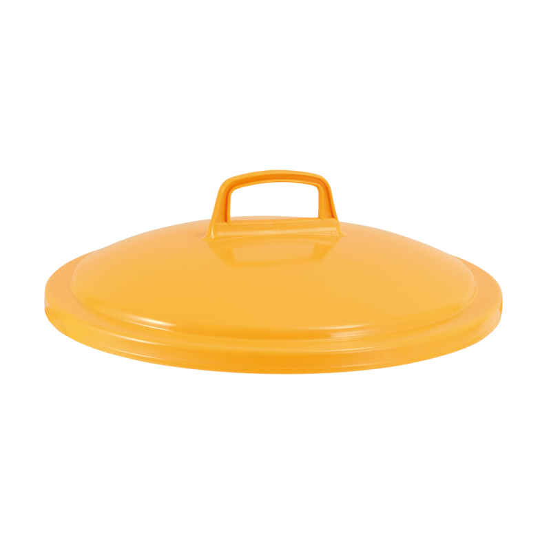 Couvercle avec poignée pour conteneur alimentaire rond HACCP 75L Gilac - Jaune_1