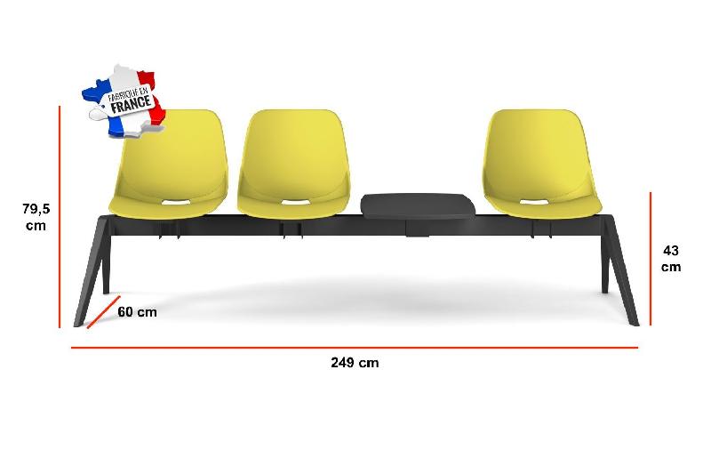 Poutre d'accueil BAKEA - Sokoa - Blanc, 3 places + 1 tablette_1