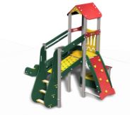 Structure de jeux combinées - 1 tour avec passerelle - Gamme Néo - NEO11214I - CREA EQUIPEMENTS_1