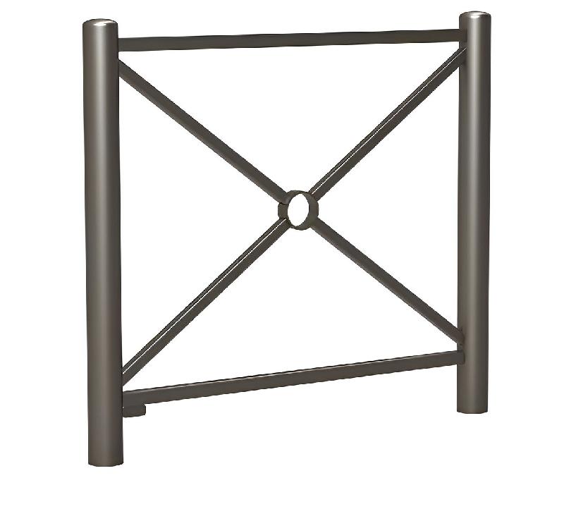 Barrière de Ville Carrefour - Longueurs 1072 ou 1572 mm - Cadre simple croix - Hauteur hors sol 1025 mm - Poteaux tubes acier ø 76 mm_1