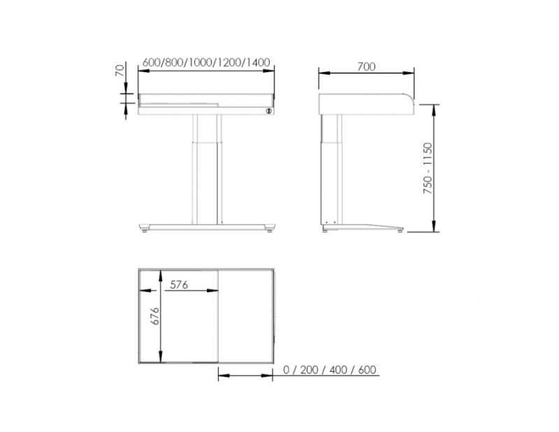 Table à langer pour handicapé - Granberg - électrique à hauteur variable, largeur 140 cm, 343_1