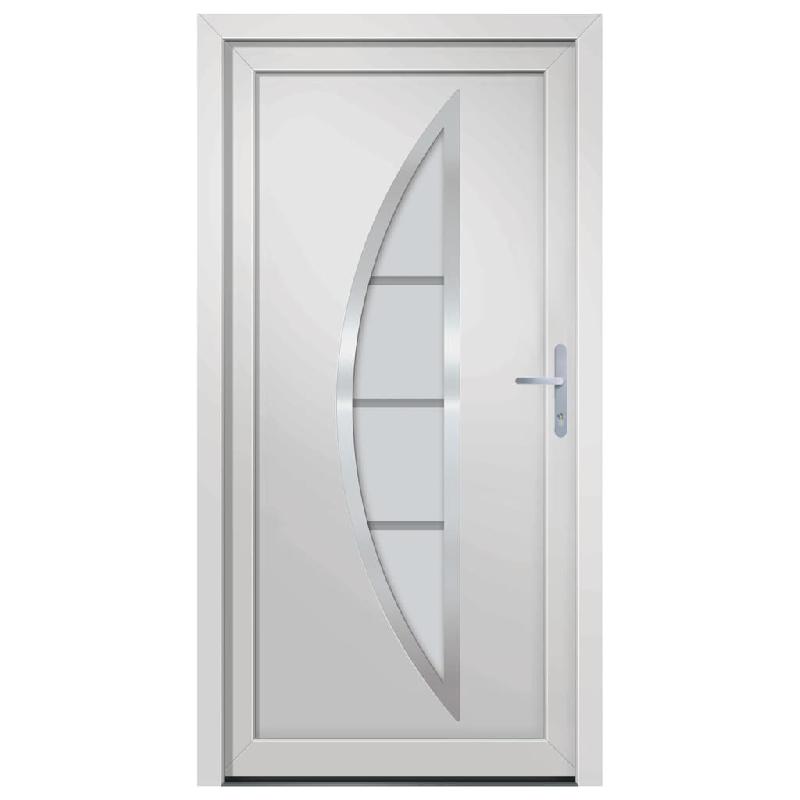 Vidaxl porte d'entrée blanc 98x208 cm pvc 3187870_1