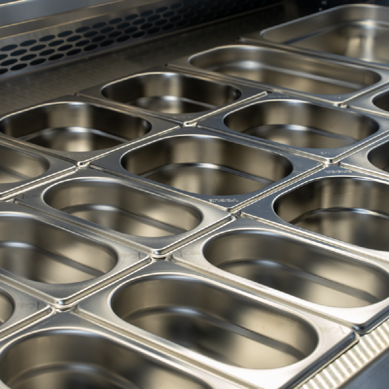 Vitrine réfrigérée Gastronorm - comptoir avec espace de stockage et vitre rabattable - Réf : SPID200_1