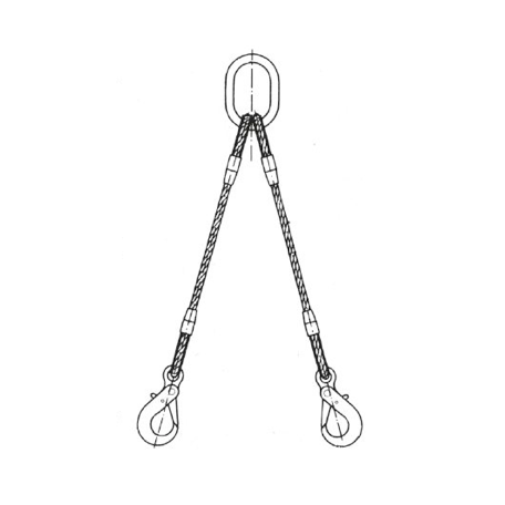 Élingue câble 2 brins avec crochets à verrouillage automatique - sécurité renforcée et composants de qualité_1