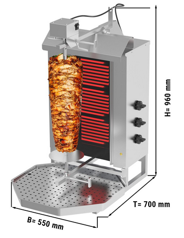 Machine à kebab (grill döner) 3 brûleurs électrique_1