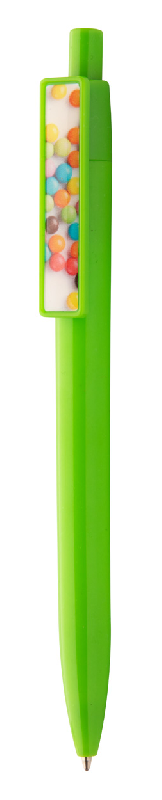 Stylo à bille en plastique - encre bleue - clip spécial pour doming ou impression UV_1