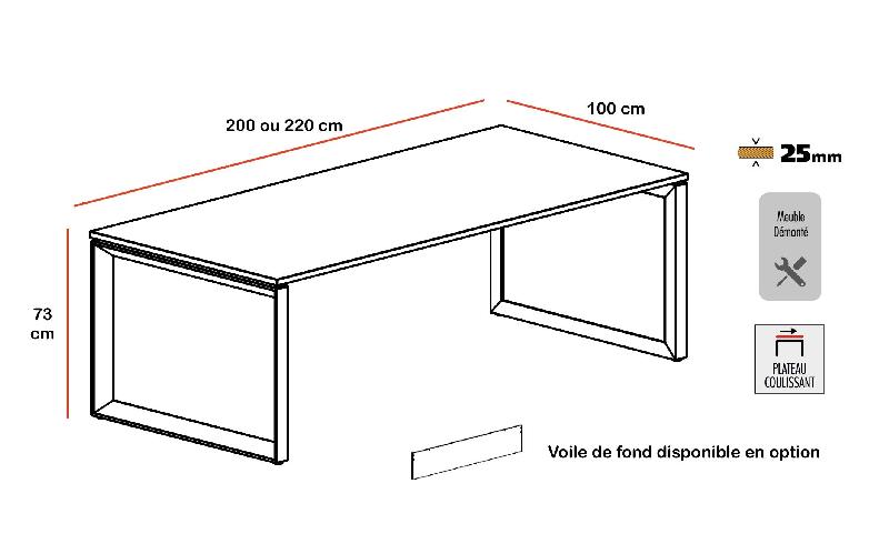 Bureau rectangulaire Star - Mobel Linea - 200, Anthracite, Anthracite_1