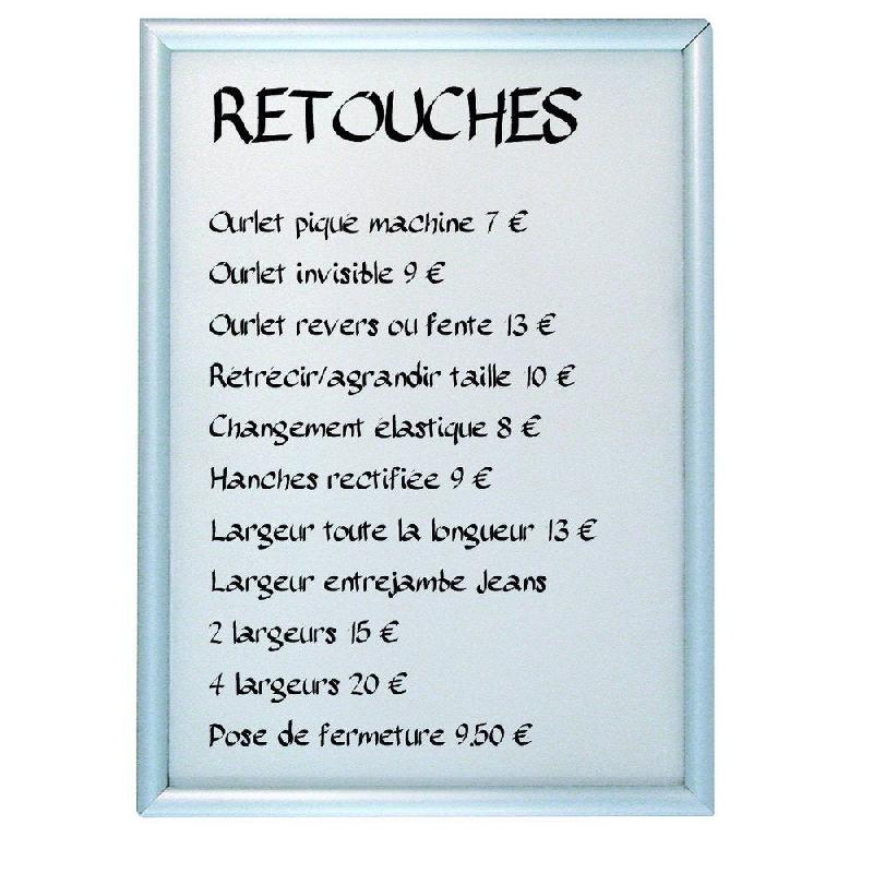 Cadre mural porte affiche clipsable en aluminium anodisé - A4 (21x29,7cm) - Gris_1