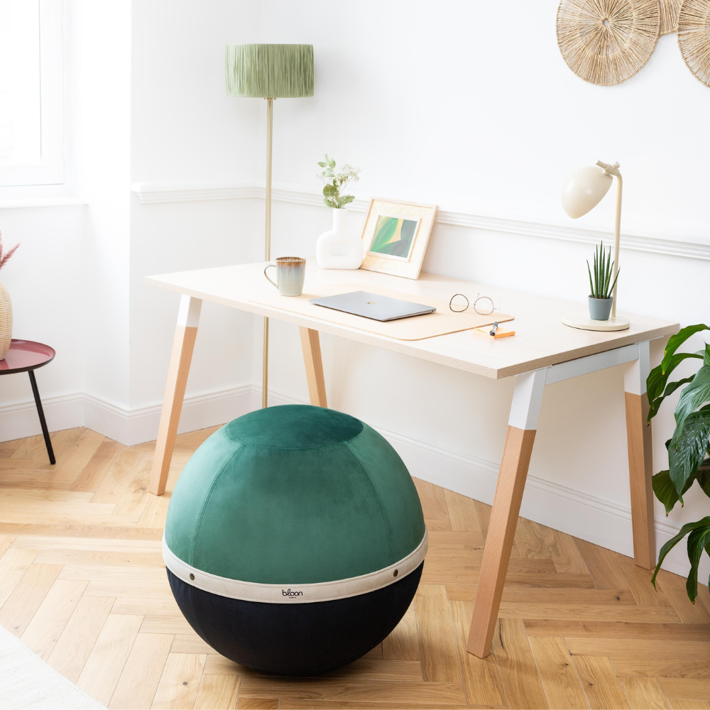 Siège ballon ergonomique - Bloon Elixir - Design vintage en velours doux - Assise dynamique pour posture améliorée_1