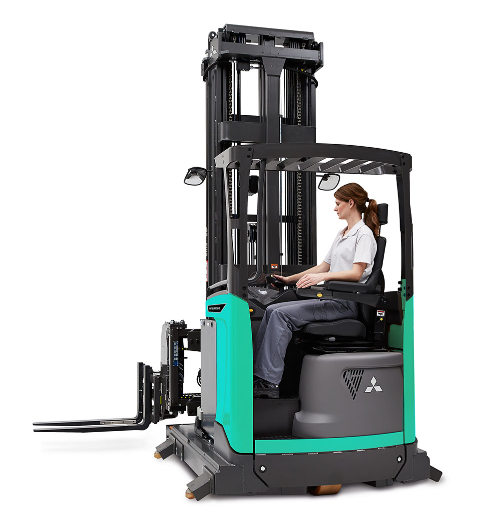 Chariot tri-directionnel Mitsubishi THD13-15N3 - pour allées étroites et stockage haute densité_1