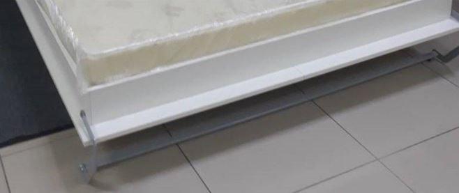 Composition armoire lit escamotable SMART-V2 gris mat - couchage 160 x 200 cm avec colonne armoire_1