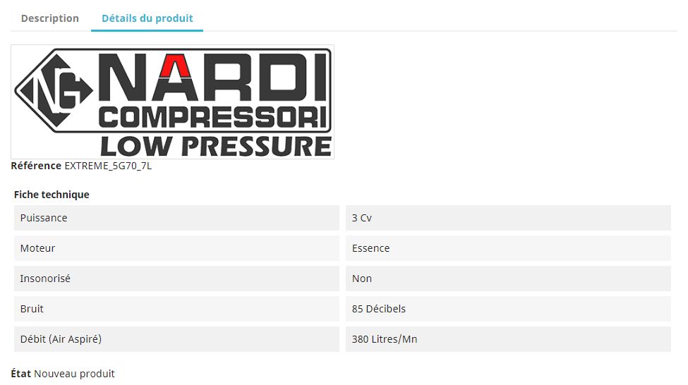 Compresseur extrême 5G70 / 7L - Nardi Compressori France - moteur essence Subaru - débit 380 L/min_1