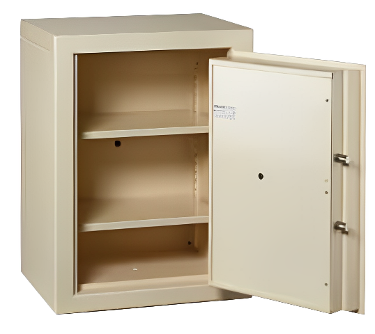 Coffre-fort haute sécurité - clé et combinaison - double parois acier 50mm - beige_1