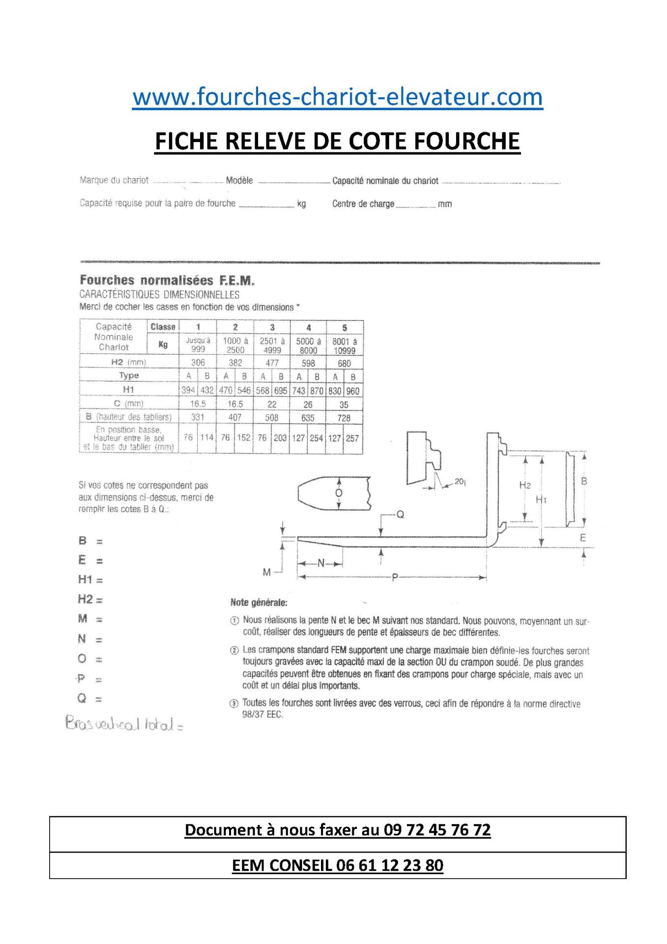 Fourche pour chariot élévateur industriel ou tout terrain selon norme FEM ou demande spécifique_1