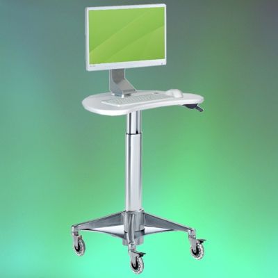 Chariot médical LCD & All-in-One PC Kidney Cart H Class LD - ErgonoFlex - aluminium anodisé - 24 kg_1
