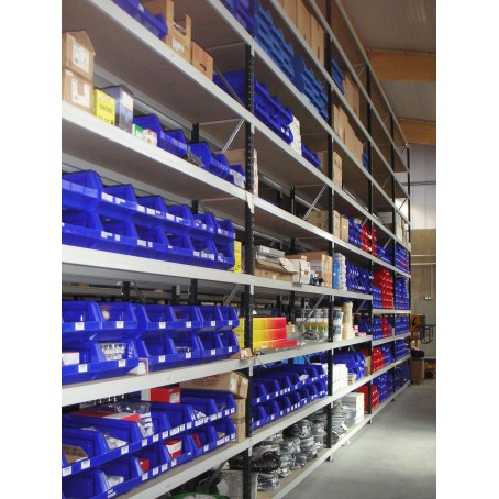 Rayonnage mi-lourd en acier galvanisé - Stockage manuel industriel pour charges lourdes et volumineuses - 700 kg par niveau_1