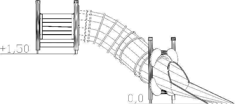 Toboggan tubulaire réf-8066624 - HAGS - 4900 mm de longueur, 6200 mm de largeur, hauteur 1800 mm_1