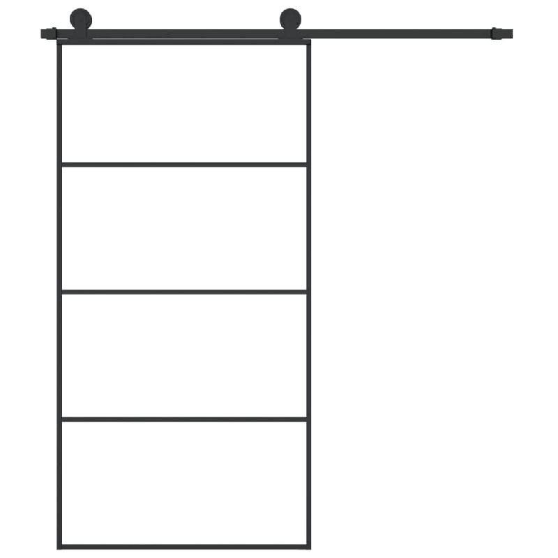 Vidaxl porte coulissante et kit de quincaillerie 102,5x205cm verre esg 3152149_1
