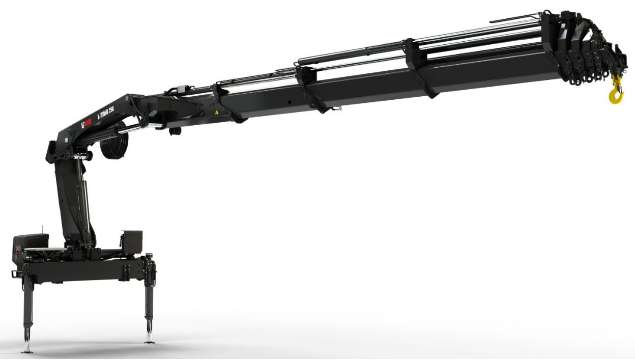 Grue auxiliaire HIAB X-HiDuo 258 - portée hydraulique de 11,7 à 16,2 m - commande radio et construction haute résistance_1