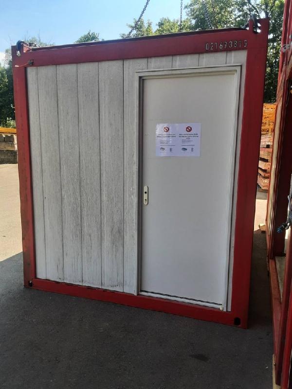 Bureau modulaire 20' - CLASSIC Line Containex - Isolation laine de verre 60 à 100 mm - Couleurs RAL 3000 rouge feu et RAL 9010 blanc pur_1