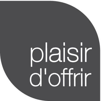 Étiquettes cadeaux adhésives 'Plaisir d'offrir' fond gris 30x30mm - boîte distributrice de 500 unités_1