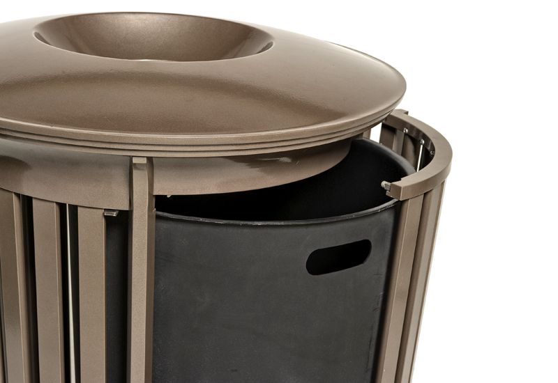 Poe Litter - Poubelle publique - Landscape - Aluminium moulé et extrudé - 34 gallons - Ouverture de fente 29