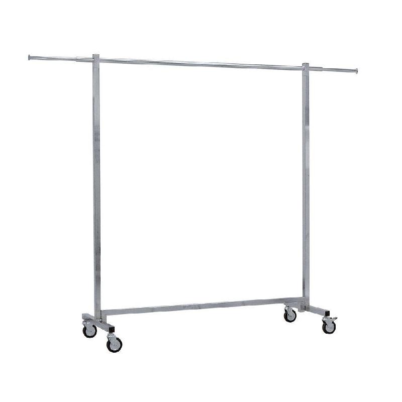 Portant droit L149cm + 2 rallonges 25cm - barre ronde - hauteur totale 155cm_1