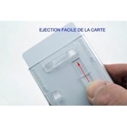 Porte badge avec poussoir - ID SLIDE - Polycarbonate anti-UV - Lot de 100 - Référence : idslidehetv_1