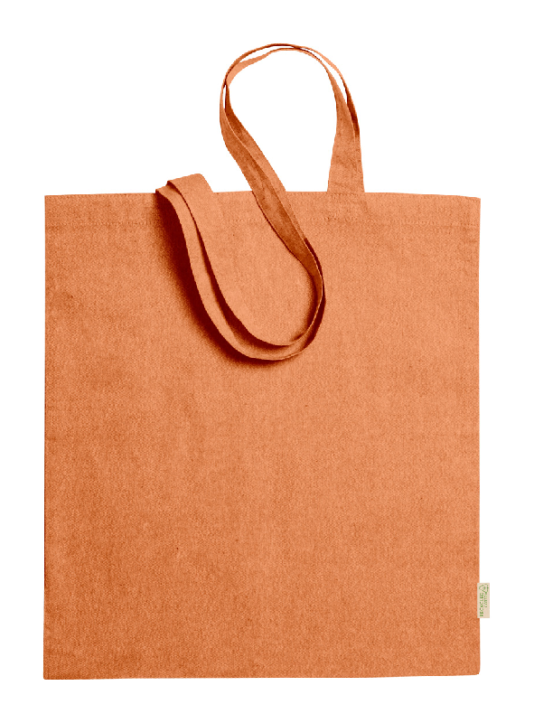 Tote bag en coton recyclé - anses longues - 100% coton recyclé - 120 g/m² - couleur orange_1